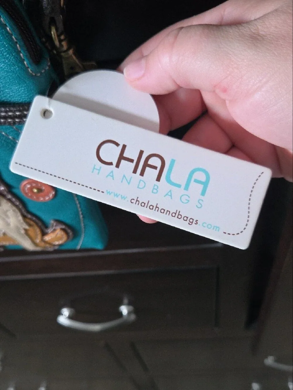 Chala Golden Retriever Cell Phone Crossbody Bag Turquoise Convertible NWT